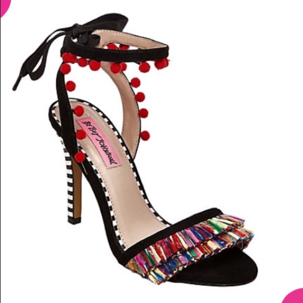 Rina Fringe Pom Pom Heels